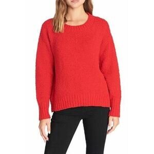 SANCTUARY Women's Popcorn Crew Neck Sweater Size L In Red